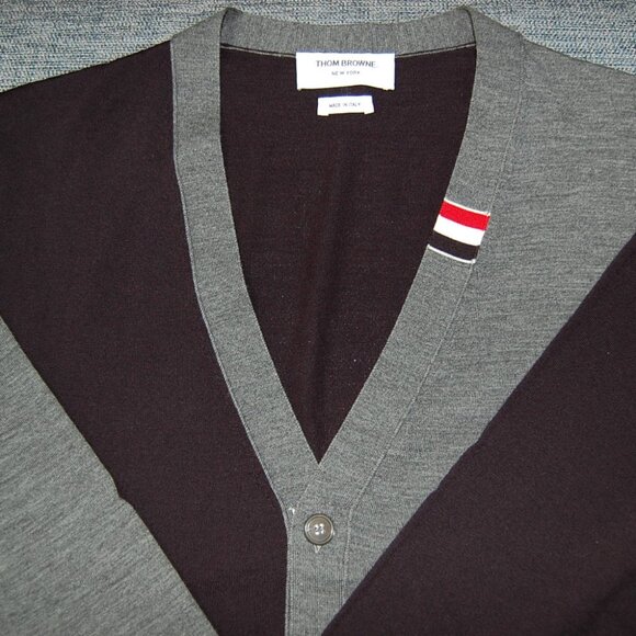 Thom Browne RWB Cardigan | Size 4 (Large) | Fun Mix Merino Wool | 100% authentic - Picture 1 of 6